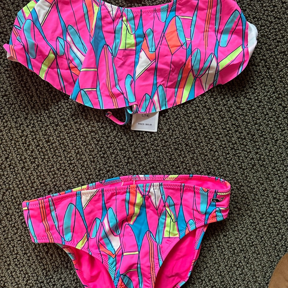Vineyard Vines Kids Swim Bikini - Pink and Blue